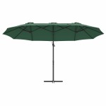 vidaXL Parasol cu braț cantilever pentru grădină Verde vidaXL Parasol cu braț cantilever pentru grădină Verde