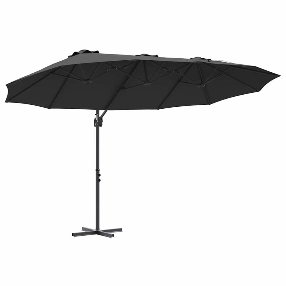 vidaXL Parasol cu braț cantilever pentru grădină Negru
