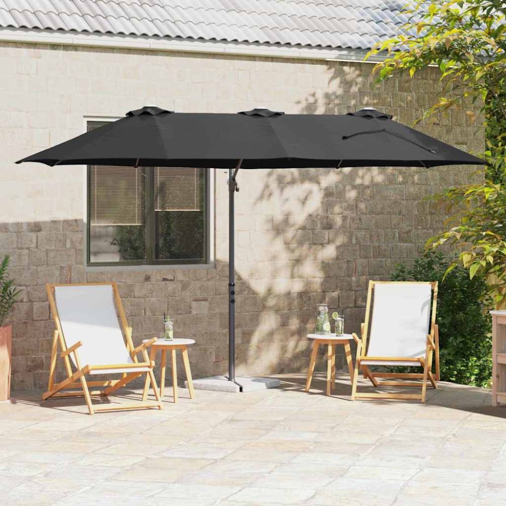 vidaXL Parasol cu braț cantilever pentru grădină Negru