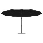 vidaXL Parasol cu braț cantilever pentru grădină Negru vidaXL Parasol cu braț cantilever pentru grădină Negru