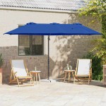 vidaXL Umbrelă de soare Albastru azur 372 x 198 x 243 cm
