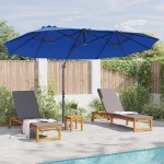 vidaXL Umbrelă de soare Albastru azur 372 x 198 x 243 cm
