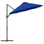vidaXL Umbrelă de soare Albastru azur 372 x 198 x 243 cm