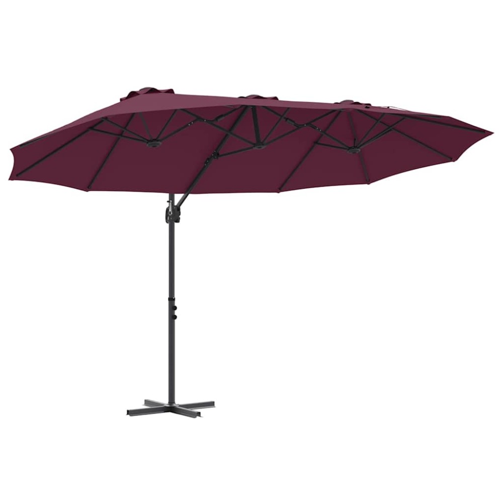 vidaXL Parasol cu braț cantilever pentru grădină Roșu bordo