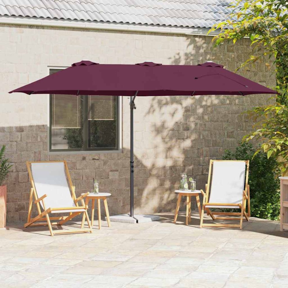vidaXL Parasol cu braț cantilever pentru grădină Roșu bordo