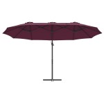vidaXL Parasol cu braț cantilever pentru grădină Roșu bordo vidaXL Parasol cu braț cantilever pentru grădină Roșu bordo