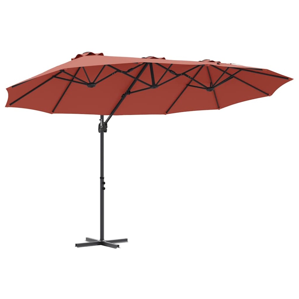 vidaXL Umbrelă de soare Terracota 372 x 198 x 243 cm