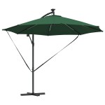 vidaXL Umbrelă de soare Verde 294 x 294 x 248 cm Poliester și Aluminiu