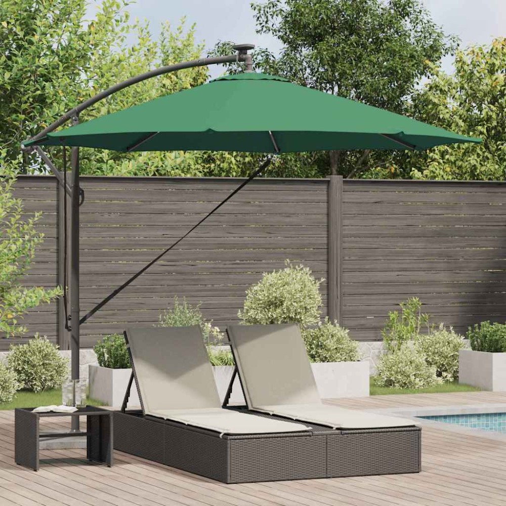 vidaXL Umbrelă de soare Verde 294 x 294 x 248 cm Poliester și Aluminiu