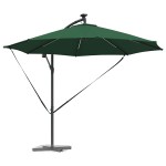 vidaXL Umbrelă de soare Verde 294 x 294 x 248 cm Poliester și Aluminiu