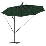 vidaXL Umbrelă de soare Verde 294 x 294 x 248 cm Poliester și Aluminiu
