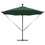 vidaXL Umbrelă de soare Verde 294 x 294 x 248 cm Poliester și Aluminiu