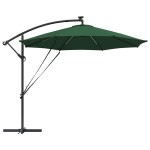 vidaXL Umbrelă de soare Verde 294 x 294 x 248 cm Poliester și Aluminiu