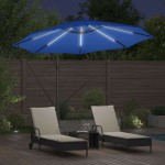 vidaXL Umbrelă de soare Albastru azur 294 x 294 x 248 cm