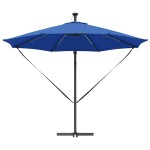 vidaXL Umbrelă de soare Albastru azur 294 x 294 x 248 cm