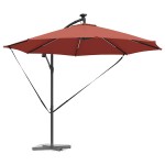 vidaXL Umbrelă de soare Terracota 294 x 294 x 248 cm