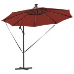 vidaXL Umbrelă de soare Terracota 294 x 294 x 248 cm