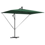 vidaXL Umbrelă de soare Verde 294 x 200 x 270 cm Poliester și Aluminiu