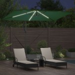 vidaXL Umbrelă de soare Verde 294 x 200 x 270 cm Poliester și Aluminiu