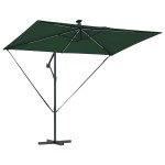 vidaXL Umbrelă de soare Verde 294 x 200 x 270 cm Poliester și Aluminiu