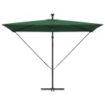 vidaXL Umbrelă de soare Verde 294 x 200 x 270 cm Poliester și Aluminiu