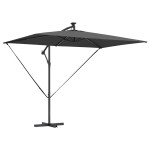 vidaXL Parasol banana cu brațe Antracit 294 x 200 x 254 cm vidaXL Parasol banana cu brațe Antracit 294 x 200 x 254 cm