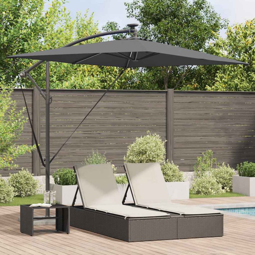 vidaXL Parasol banana cu brațe Antracit 294 x 200 x 254 cm