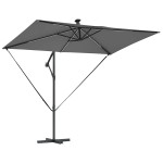 vidaXL Parasol banana cu brațe Antracit 294 x 200 x 254 cm vidaXL Parasol banana cu brațe Antracit 294 x 200 x 254 cm