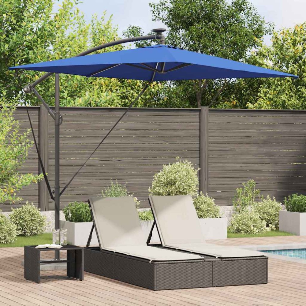vidaXL Umbrelă de soare Albastru azur 294 x 200 x 270 cm