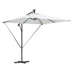 vidaXL Parasol banana cu brațe Nisipiu 249 x 249 x 250 cm