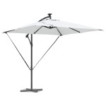 vidaXL Parasol banana cu brațe Nisipiu 249 x 249 x 250 cm
