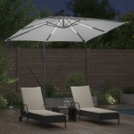 vidaXL Parasol banana cu brațe Nisipiu 249 x 249 x 250 cm