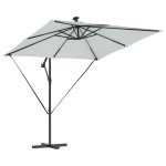 vidaXL Parasol banana cu brațe Nisipiu 249 x 249 x 250 cm