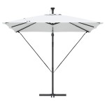 vidaXL Parasol banana cu brațe Nisipiu 249 x 249 x 250 cm