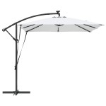 vidaXL Parasol banana cu brațe Nisipiu 249 x 249 x 250 cm