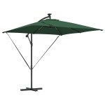vidaXL Parasol banana cu brațe Verde 249 x 249 x 250 cm