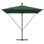 vidaXL Parasol banana cu brațe Verde 249 x 249 x 250 cm