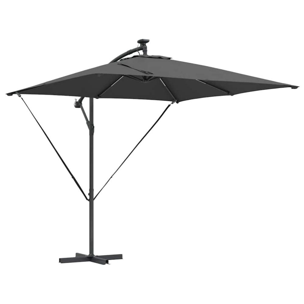 vidaXL Parasol banana cu brațe Antracit 249 x 249 x 250 cm