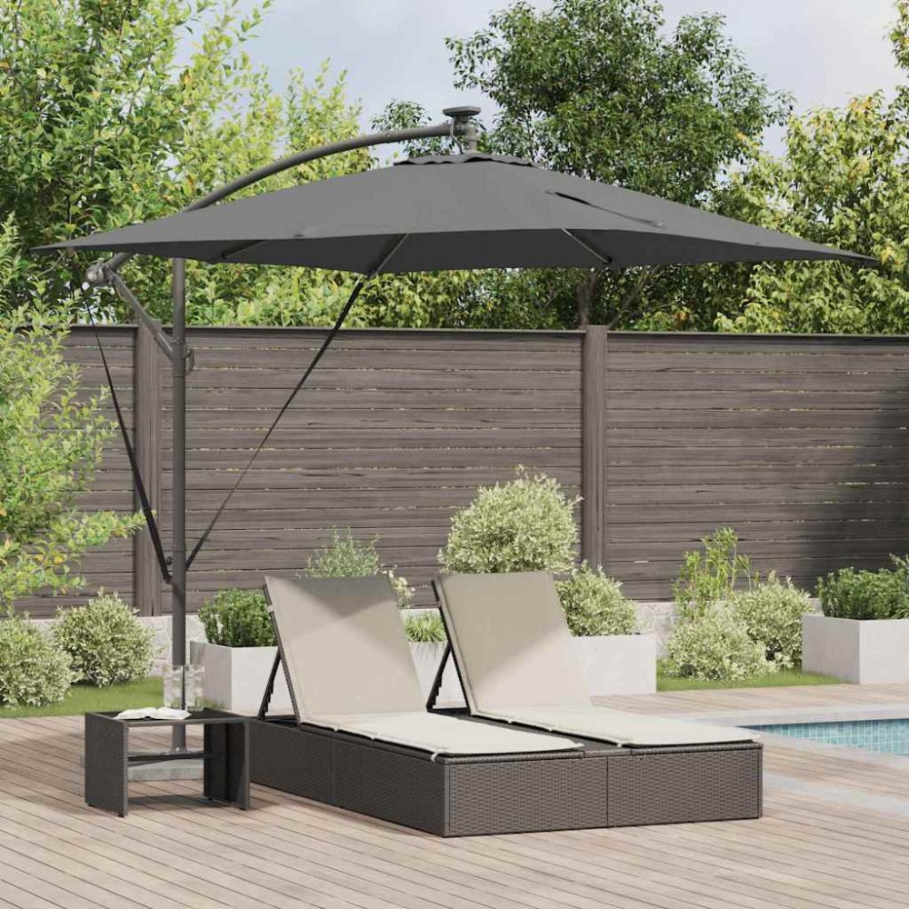 vidaXL Parasol banana cu brațe Antracit 249 x 249 x 250 cm