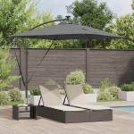 vidaXL Parasol banana cu brațe Antracit 249 x 249 x 250 cm