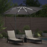 vidaXL Parasol banana cu brațe Antracit 249 x 249 x 250 cm