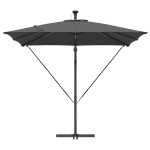 vidaXL Parasol banana cu brațe Antracit 249 x 249 x 250 cm
