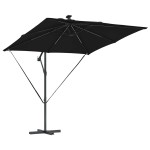 vidaXL Parasol banana cu brațe Negru 249 x 249 x 250 cm vidaXL Parasol banana cu brațe Negru 249 x 249 x 250 cm
