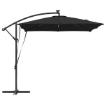 vidaXL Parasol banana cu brațe Negru 249 x 249 x 250 cm vidaXL Parasol banana cu brațe Negru 249 x 249 x 250 cm