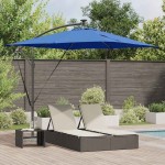 vidaXL Parasol banana cu brațe albastru 249 x 249 x 250 cm