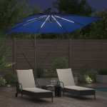 vidaXL Parasol banana cu brațe albastru 249 x 249 x 250 cm