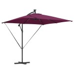 vidaXL Parasol banana cu brațe Roșu bordo 249 x 249 x 250 cm