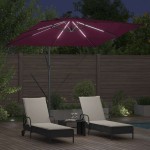 vidaXL Parasol banana cu brațe Roșu bordo 249 x 249 x 250 cm