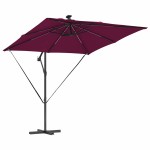 vidaXL Parasol banana cu brațe Roșu bordo 249 x 249 x 250 cm