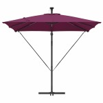 vidaXL Parasol banana cu brațe Roșu bordo 249 x 249 x 250 cm